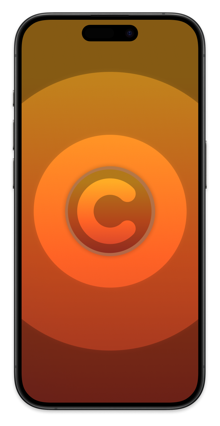 Экран с активированным Cup