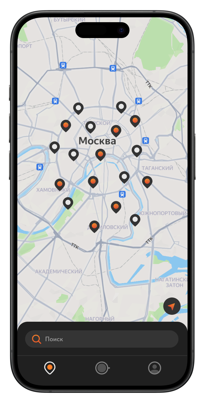 экран с картой